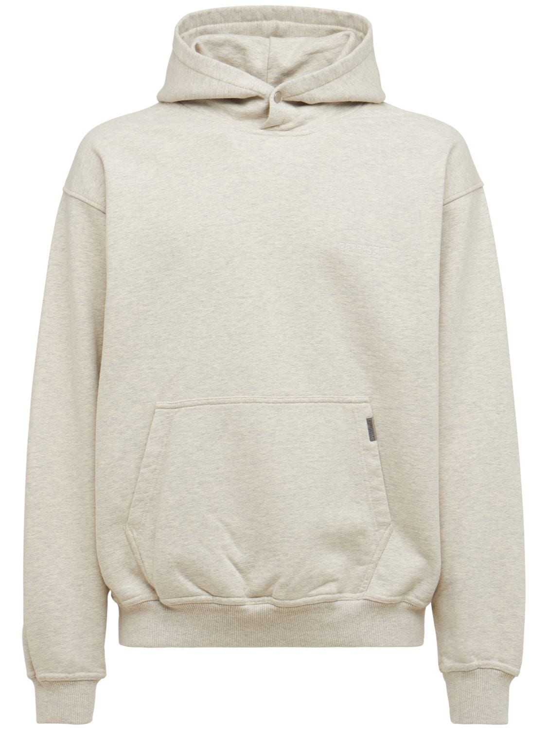 Represent - Blanks logo oversize cotton hoodie - Cream | Luisaviaroma