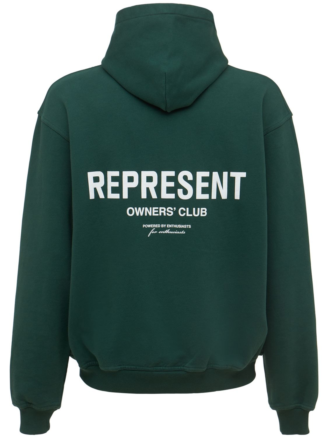Represent Owners Club Logo Cotton Hoodie In Racing Green