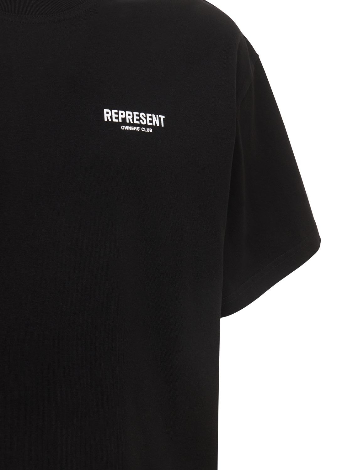 Shop Represent Owners Club Logo Cotton T-shirt In Black