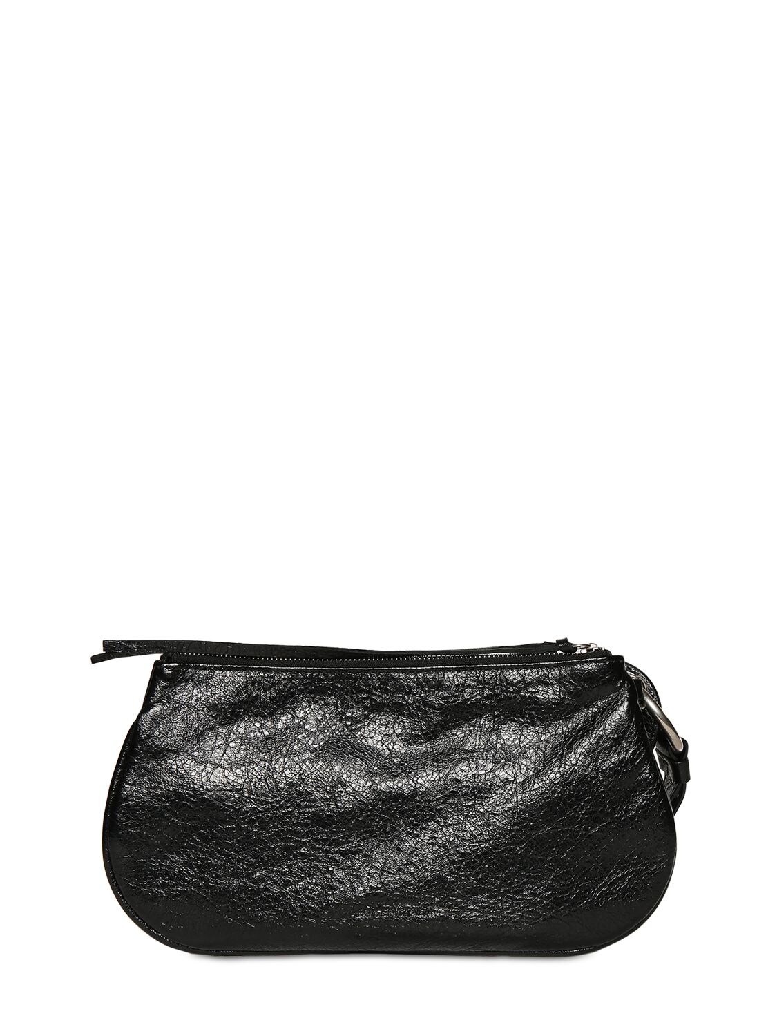 Shop Balenciaga Mini Le Cagole Leather Clutch In Black