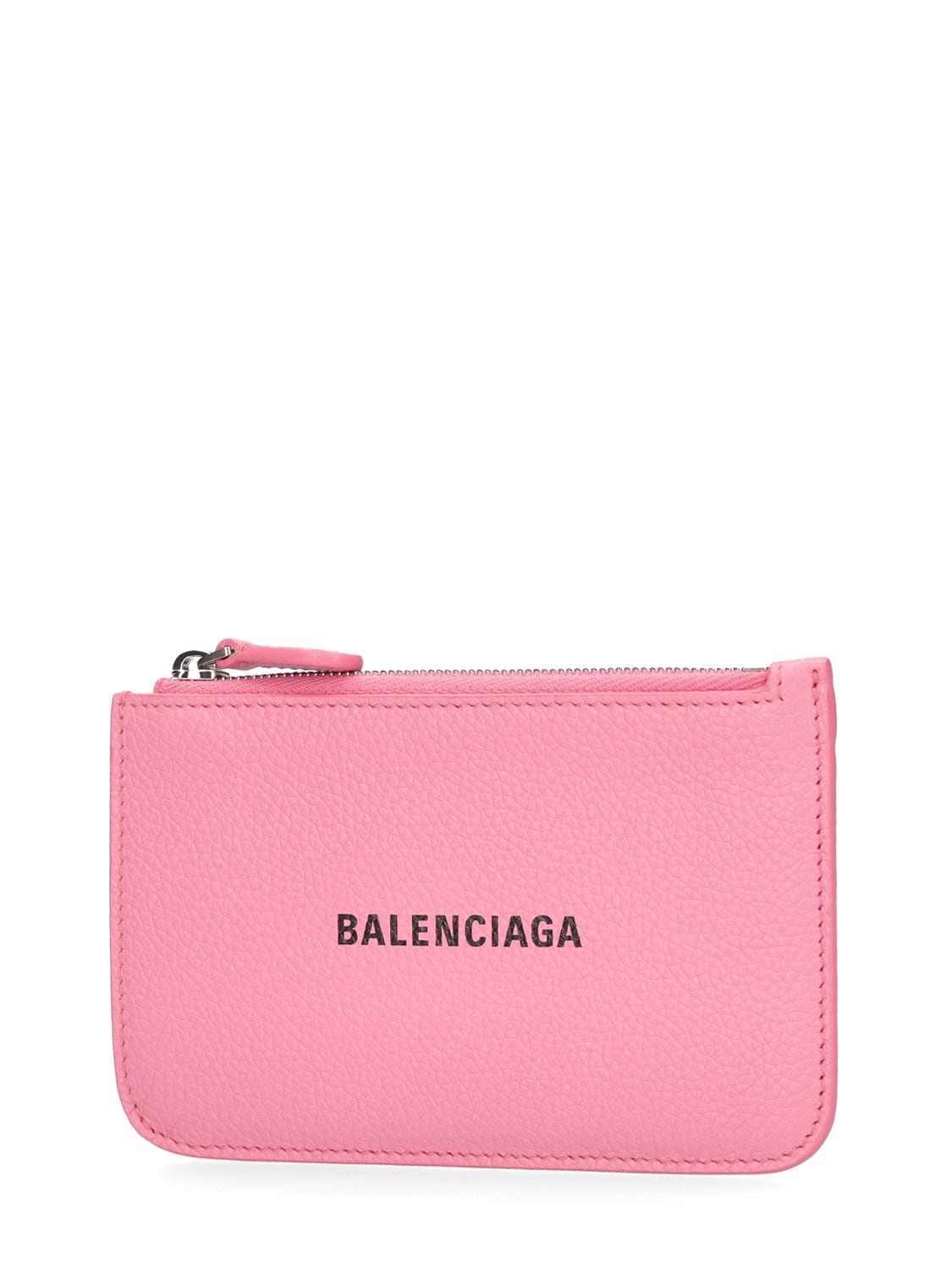 Shop Balenciaga Zipped Leather Coin Purse In Sweet Pink