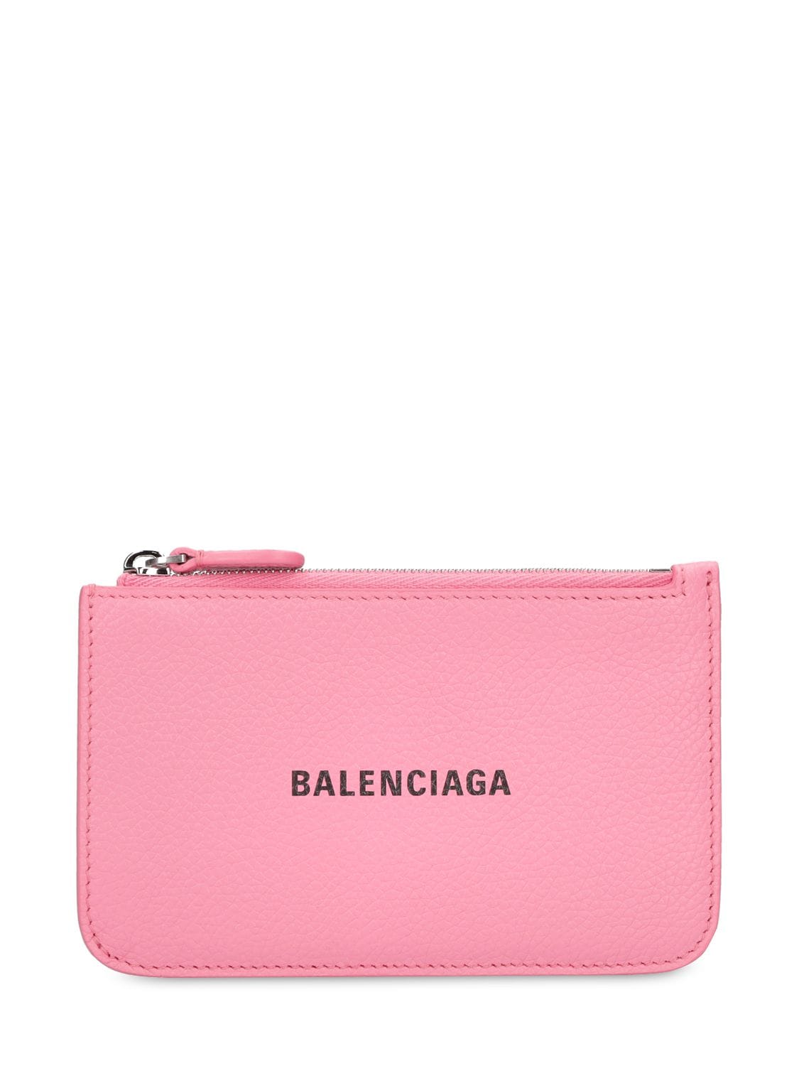 Balenciaga Zipped Leather Coin Purse In Sweet Pink