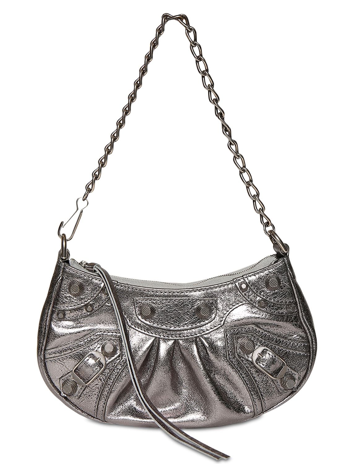 Balenciaga Le Cagole Mini Metallic Leather Purse | ModeSens