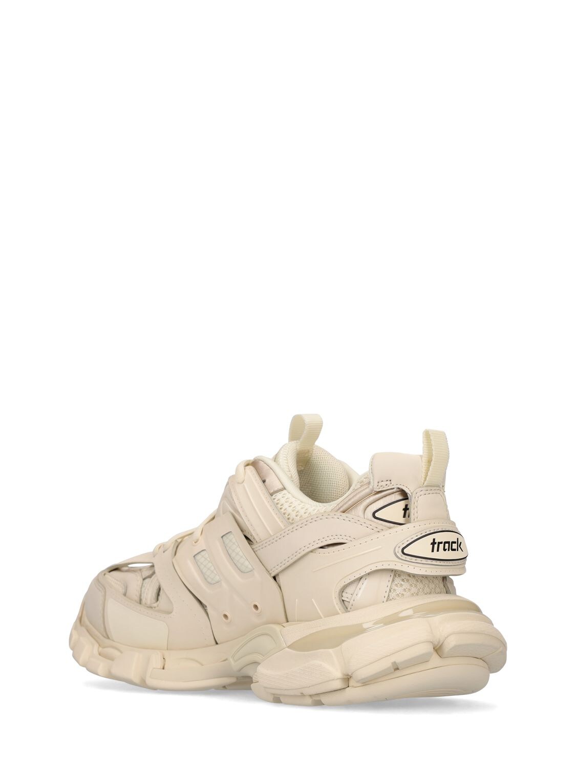 Shop Balenciaga 30mm Track Faux Leather & Mesh Sneakers In Beige