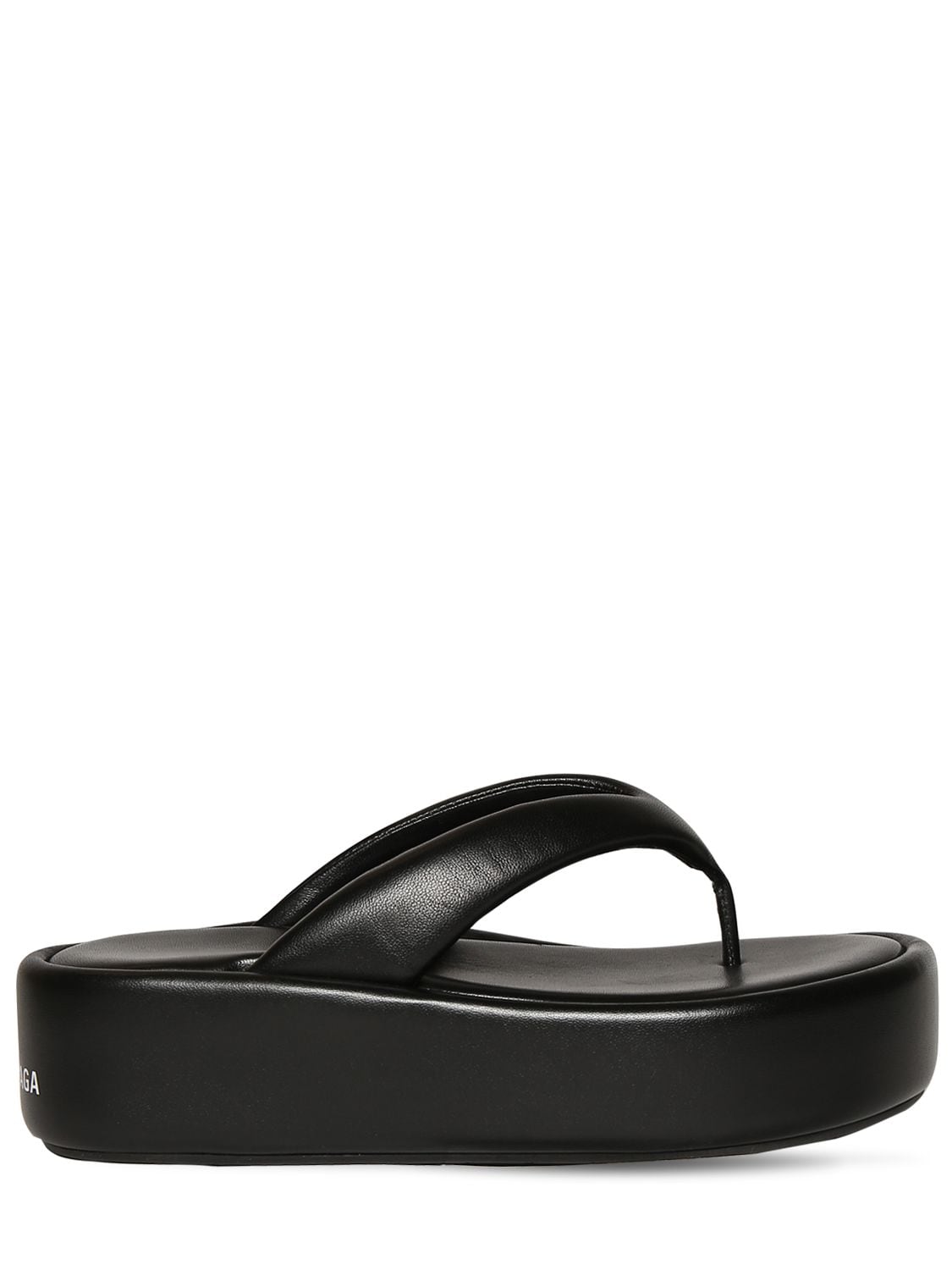 Balenciaga - 50mm rise leather thong sandals - Black | Luisaviaroma