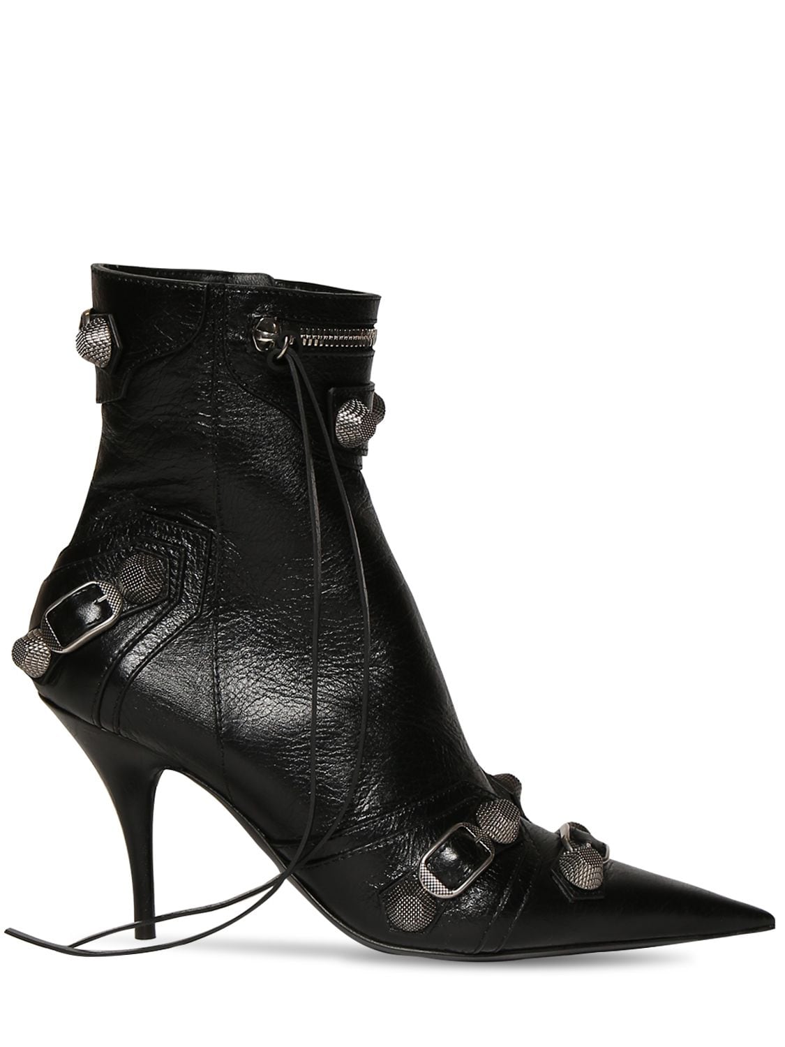90mm Cagole Leather Ankle Boots – WOMEN > SHOES > BOOTS