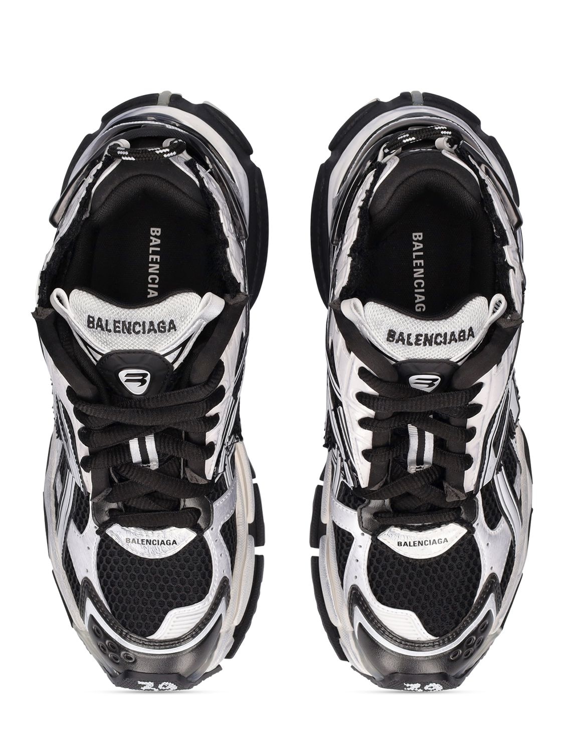 Shop Balenciaga 60mm Runner Sneakers In White,blac