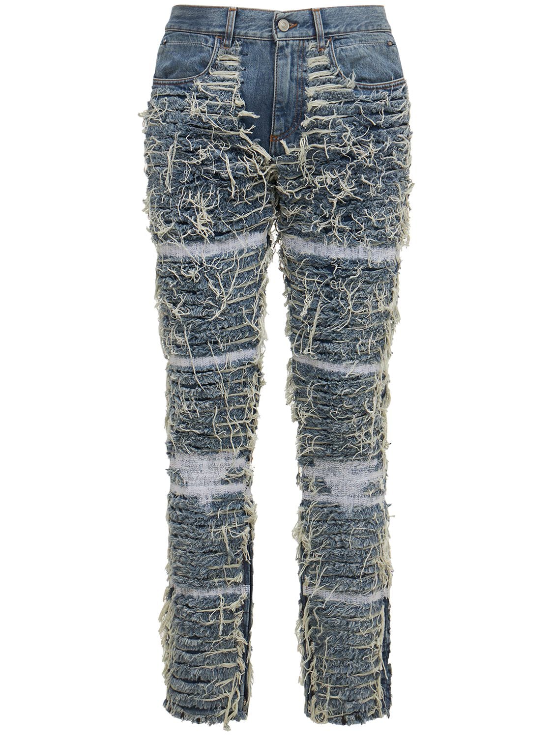 Shop Alyx Blackmeans Cotton Denim Jeans In Light Blue