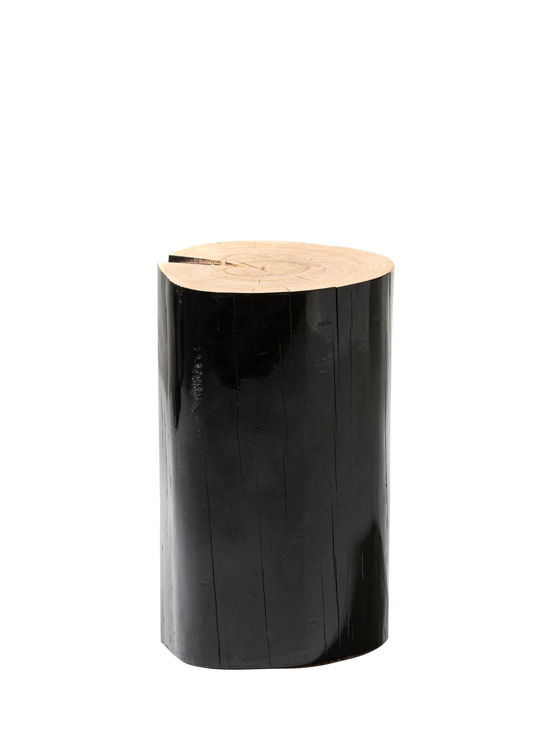 Gervasoni Medium Log Lacquered Stool In Black