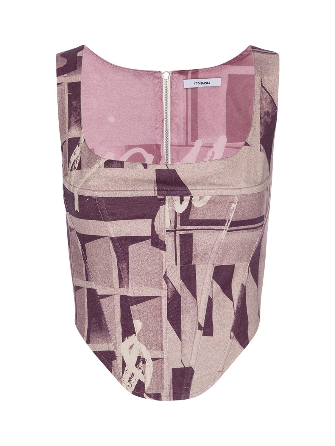 MIAOU CAMPBELL PRINTED COTTON CORSET