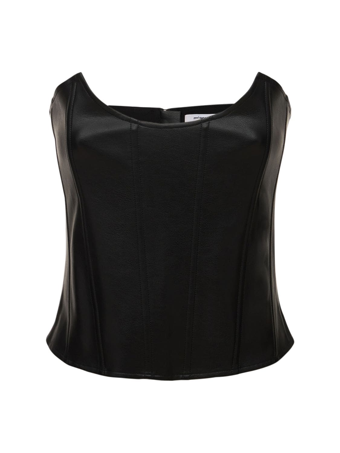 Miaou - Leia faux leather corset top - Black | Luisaviaroma
