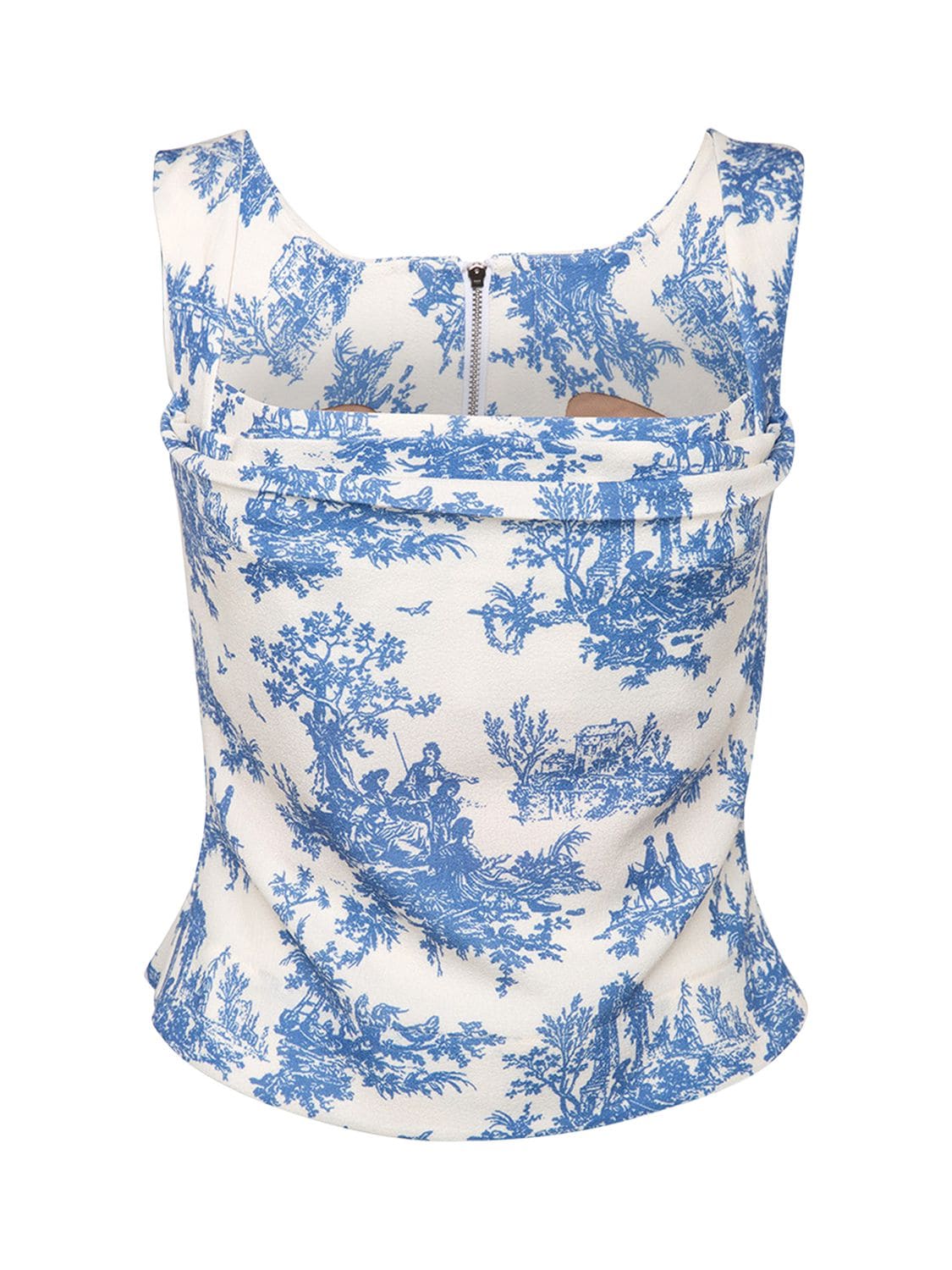 Miaou White & Blue Imogene Tank Top In Blue Toile | ModeSens