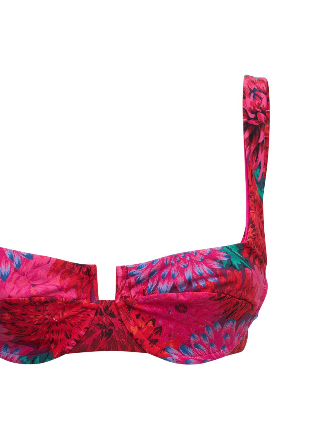 Shop Reina Olga Brigitte Underwired Printed Bikini Set In Red,multi