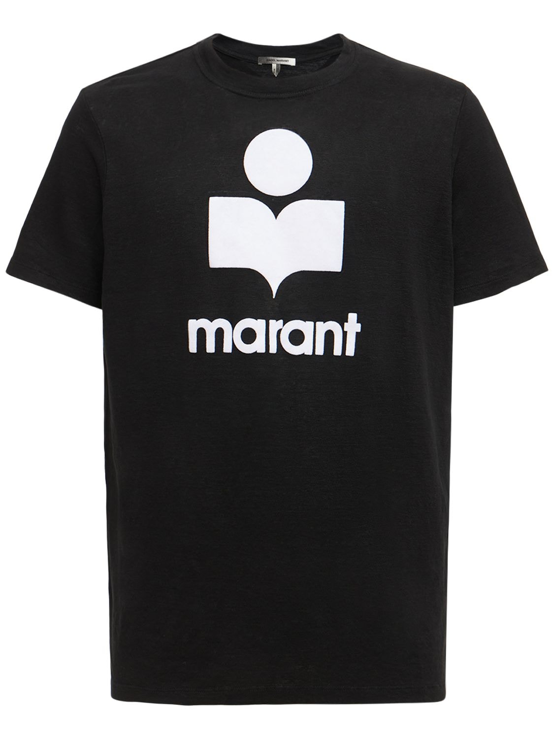 Isabel Marant - Logo print linen t-shirt - | Luisaviaroma
