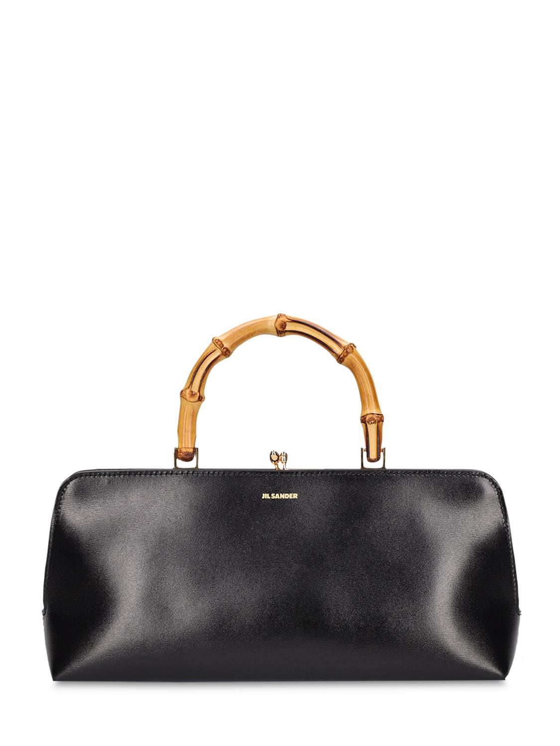 Jil Sander Sm Goji Leather Top Handle Bag In Black