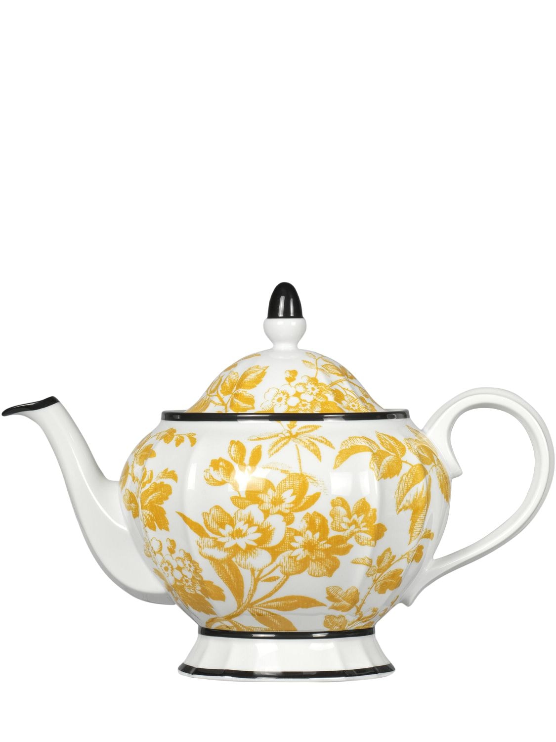 Shop Gucci Herbarium Porcelain Teapot In Sunset Yellow