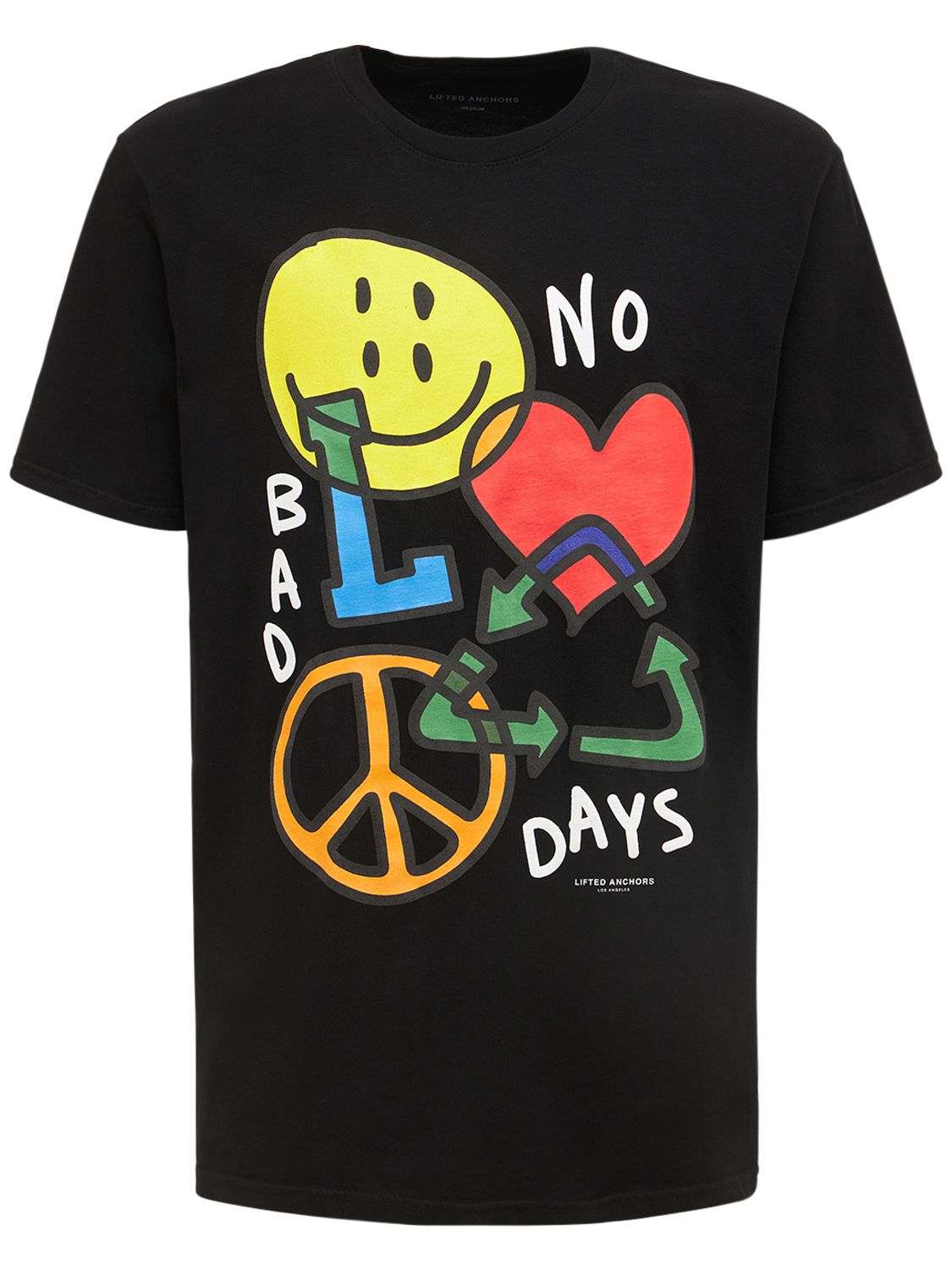 Lifted Anchors No bad days printed cotton tshirt Black Luisaviaroma