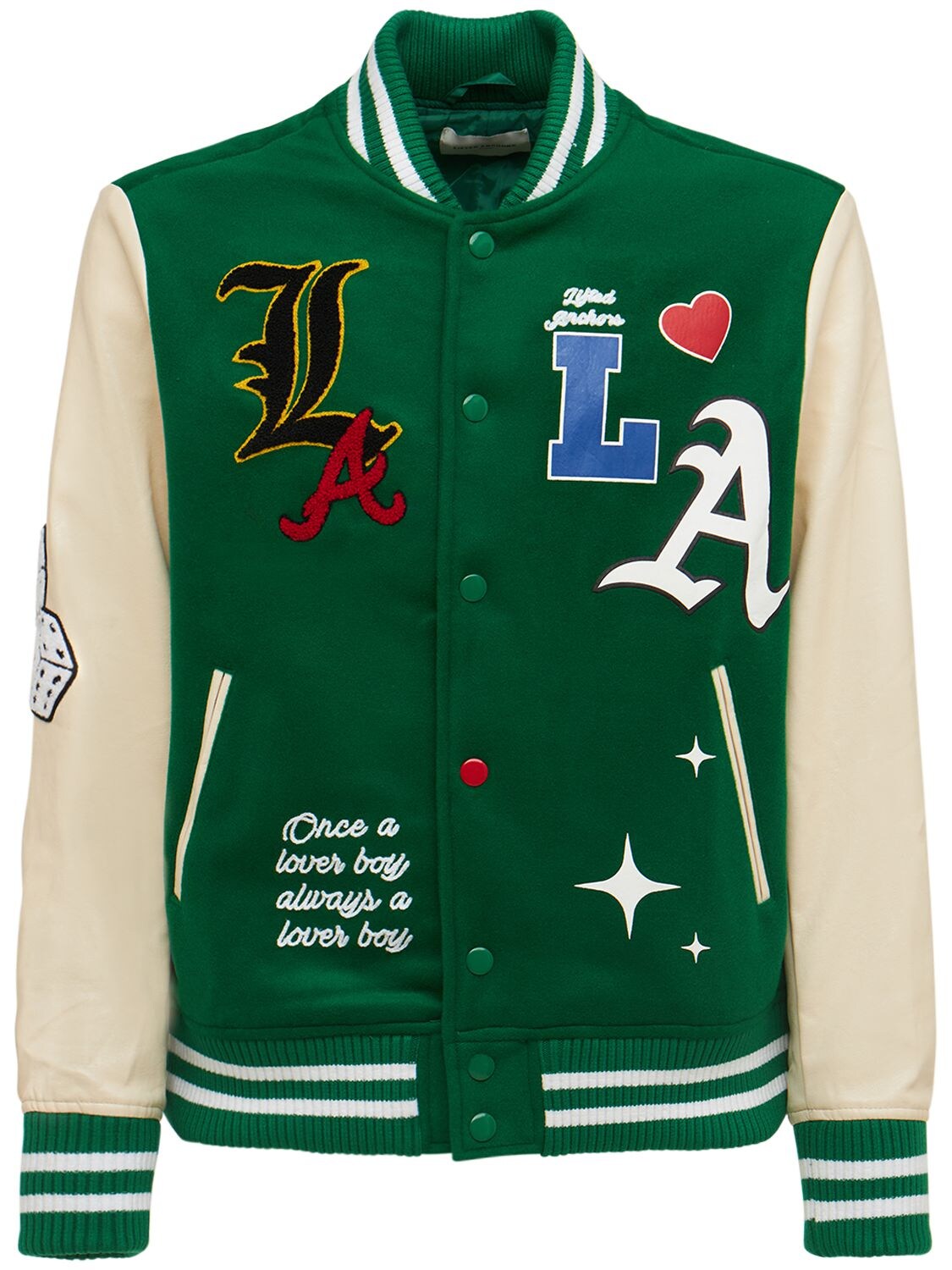 Lifted Anchors State Chenille Varsity Jacket In 그린 | ModeSens