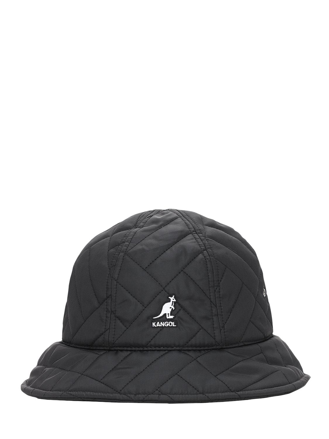 Kangol Waterproof Quilted Logo Bucket Hat In Black