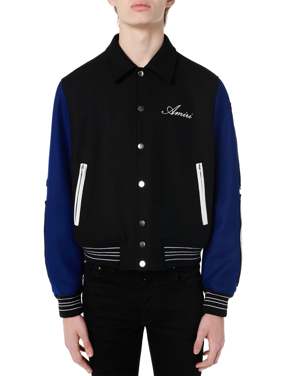 wool blend varsity jacket