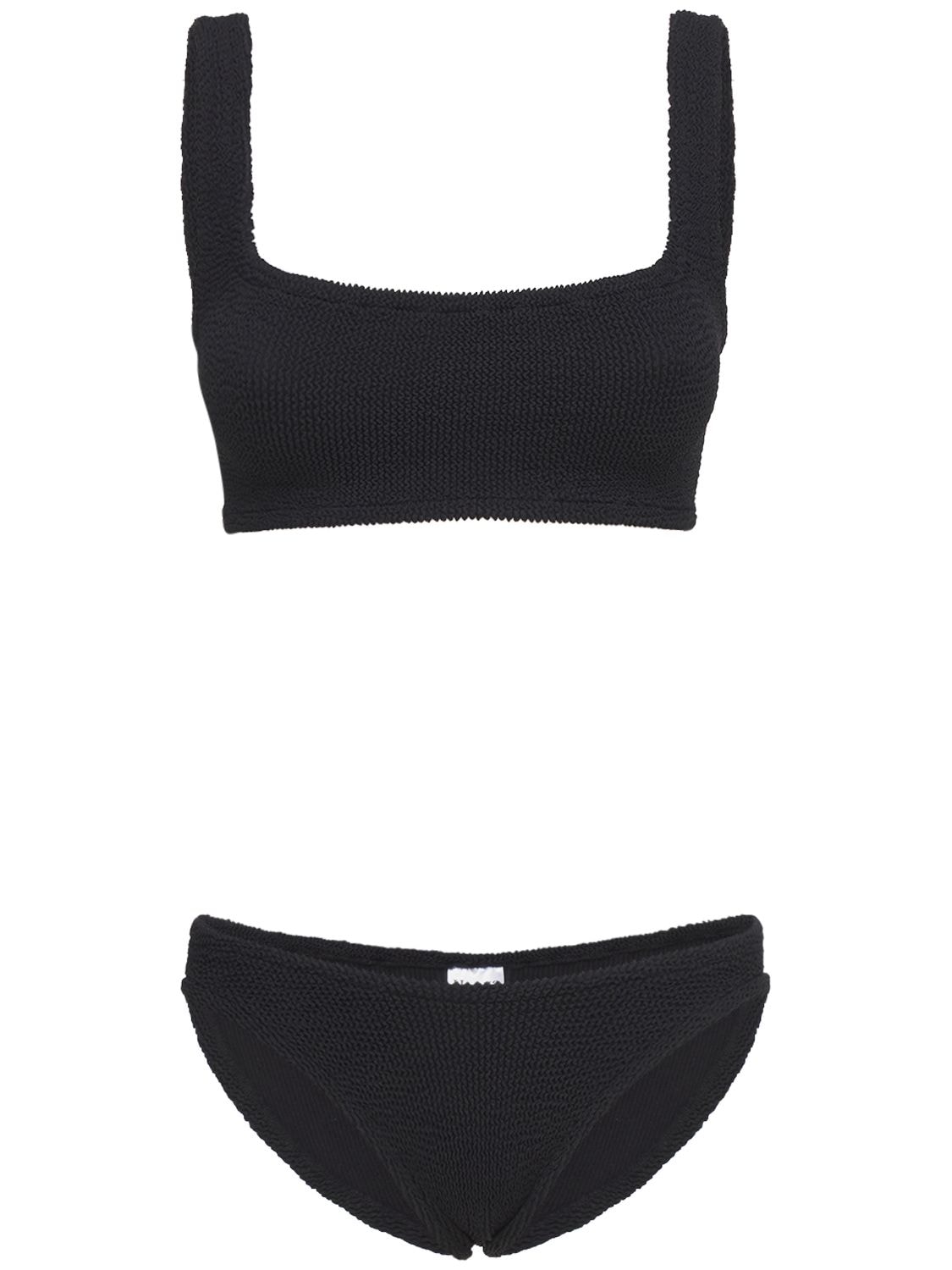 Hunza G Xandra Seersucker Bikini Set In Black