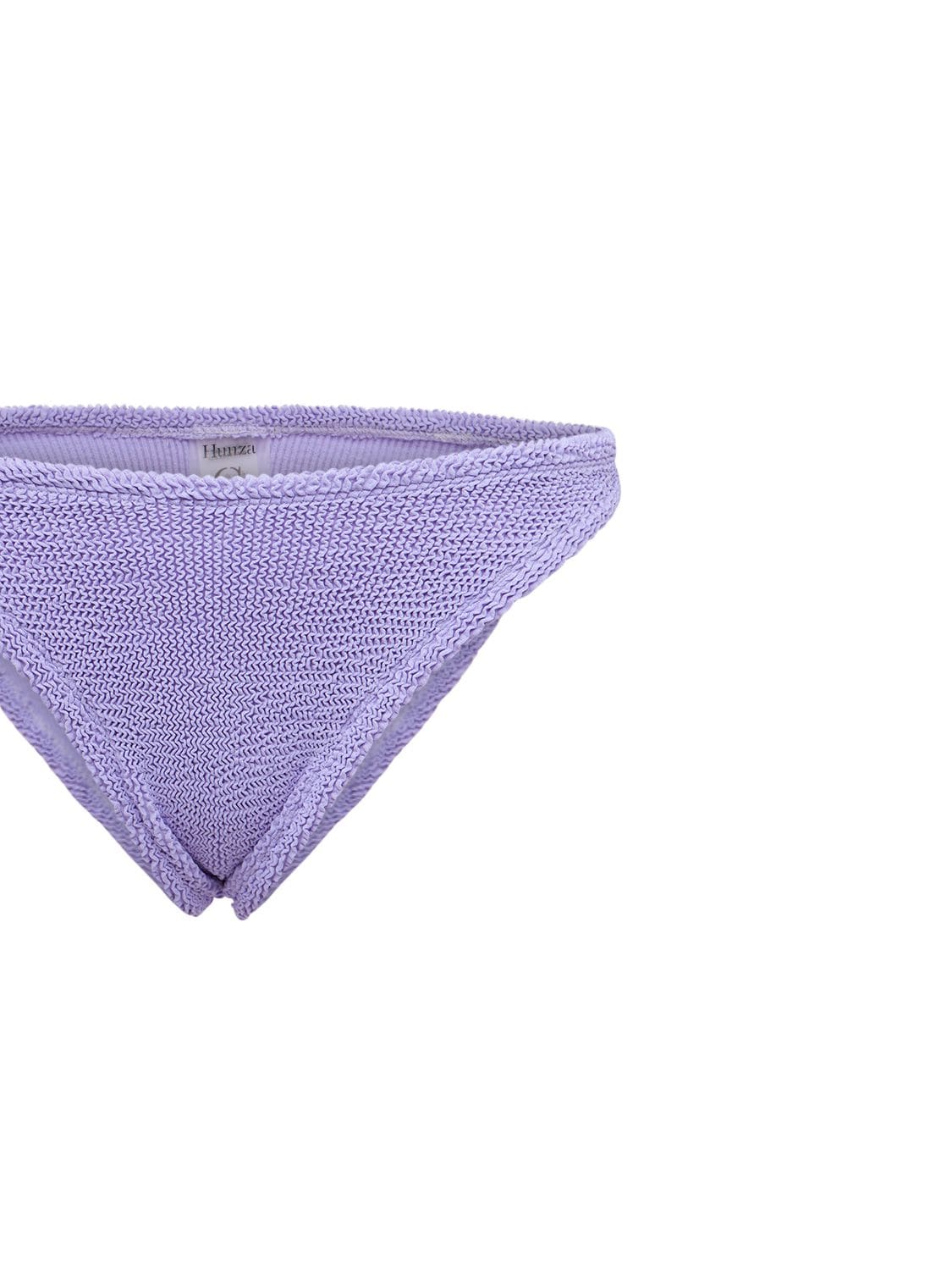 Shop Hunza G Jean Seersucker Bikini Set In Lilac