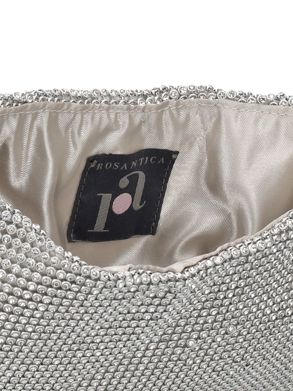 Shop Rosantica Alba Crystal Mesh Shoulder Bag In Silver