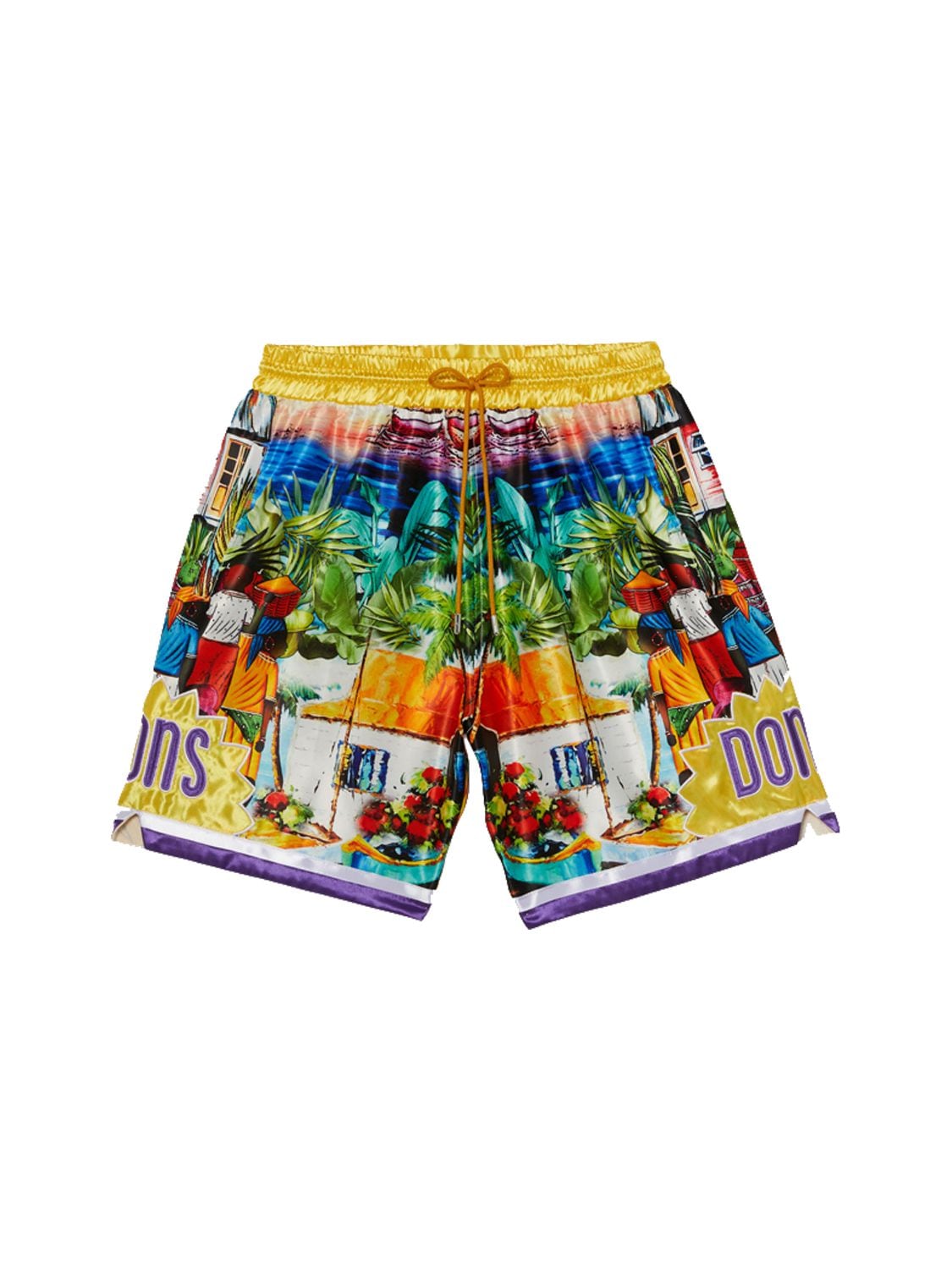 JUST DON PRINTED COTTON BLEND SWEAT SHORTS