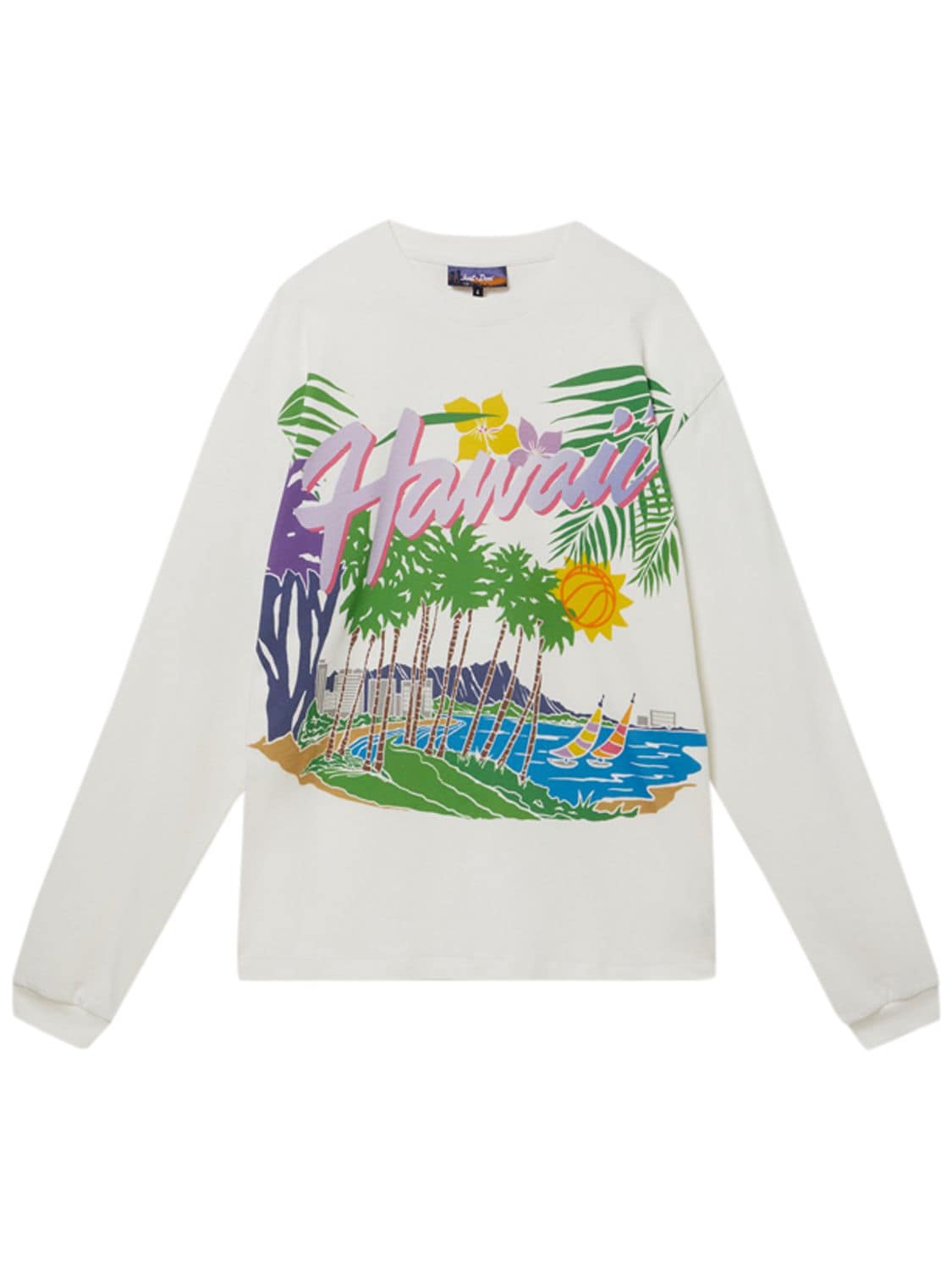 JUST DON HAWAII PRINT COTTON SWEATSHIRT