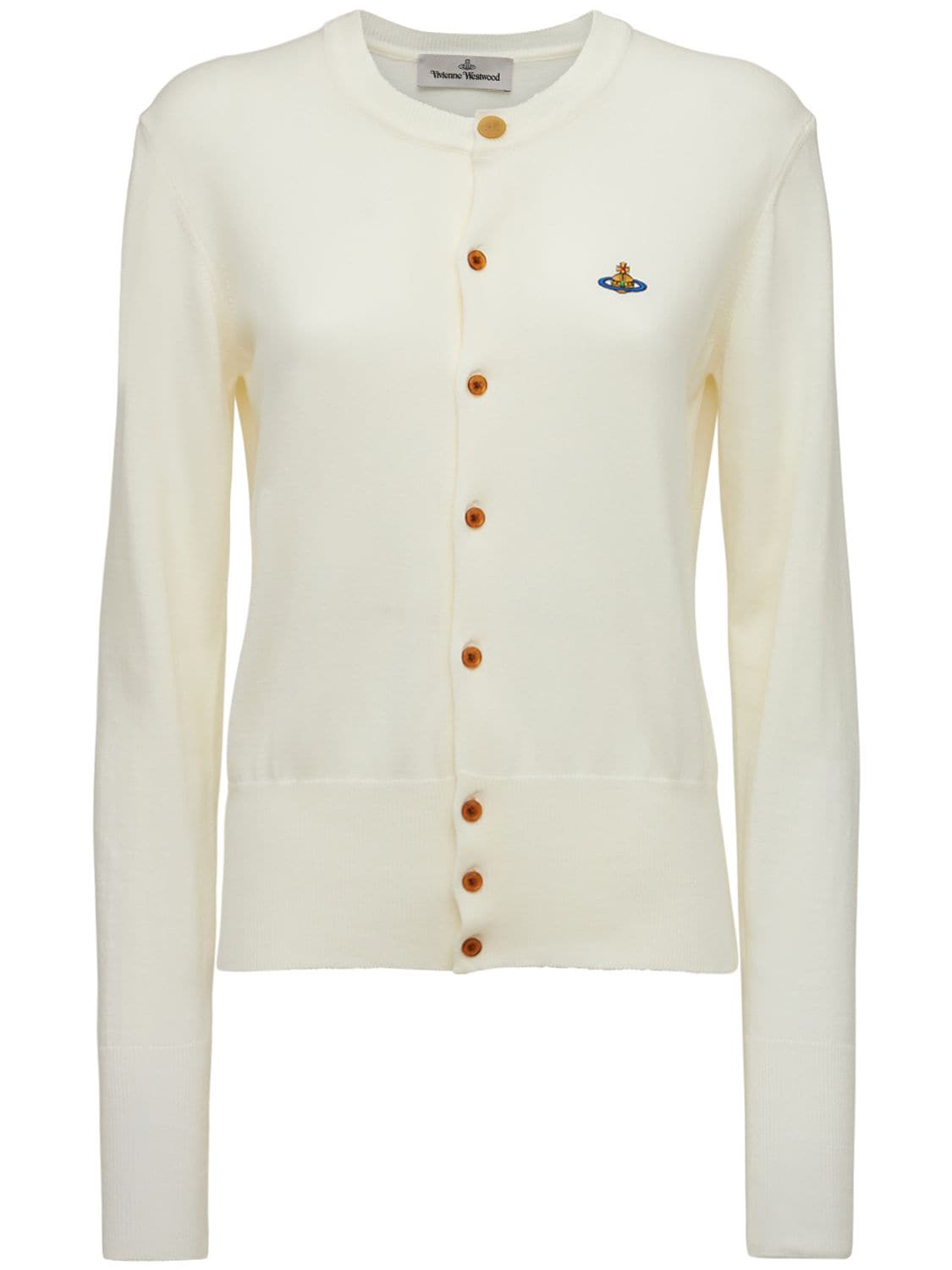 Vivienne Westwood Bea Cotton Knit Cardigan In White | ModeSens