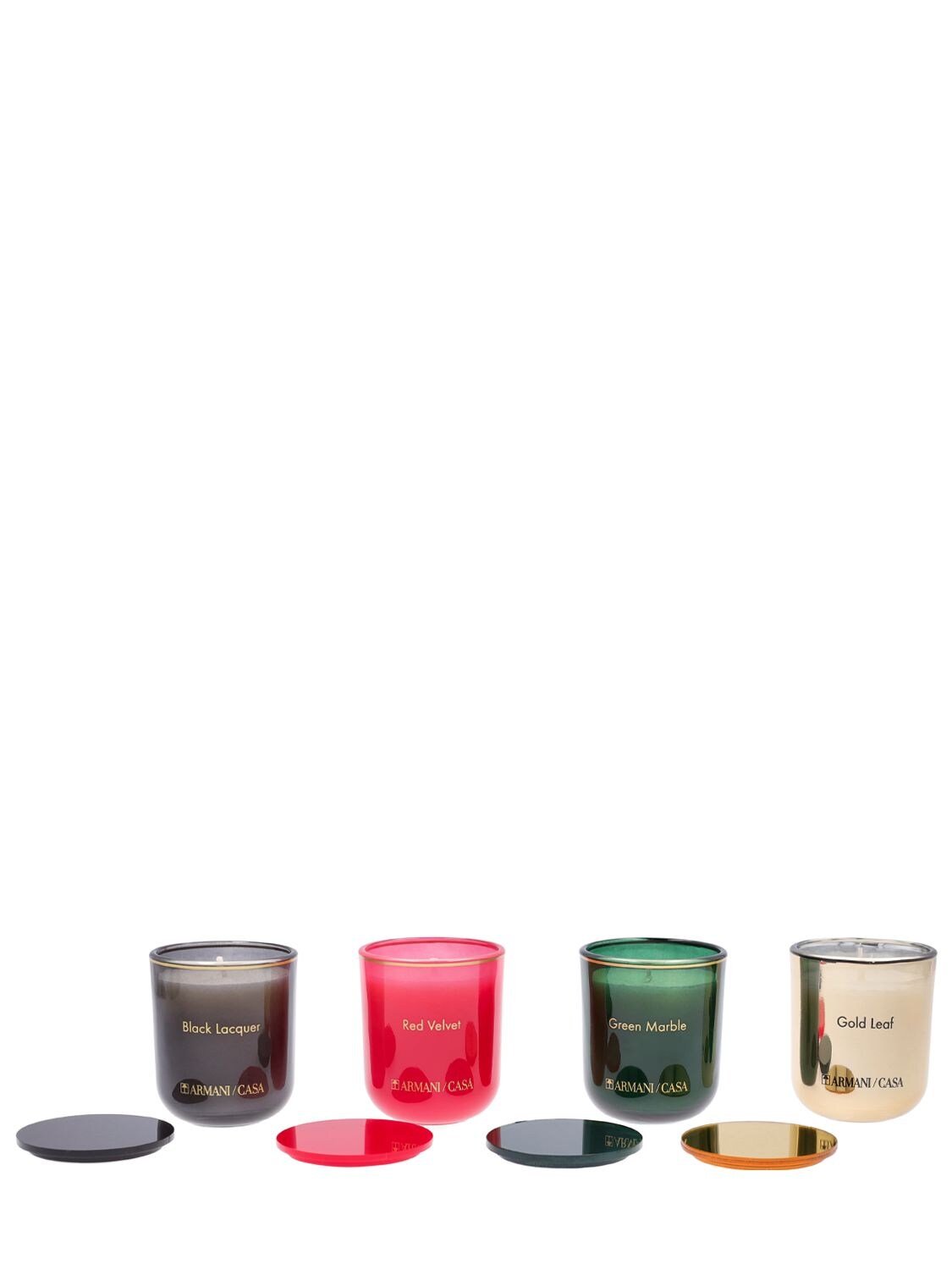 Shop Armani/casa Pegaso Set Of 4 Mini Scented Candles In Multicolor