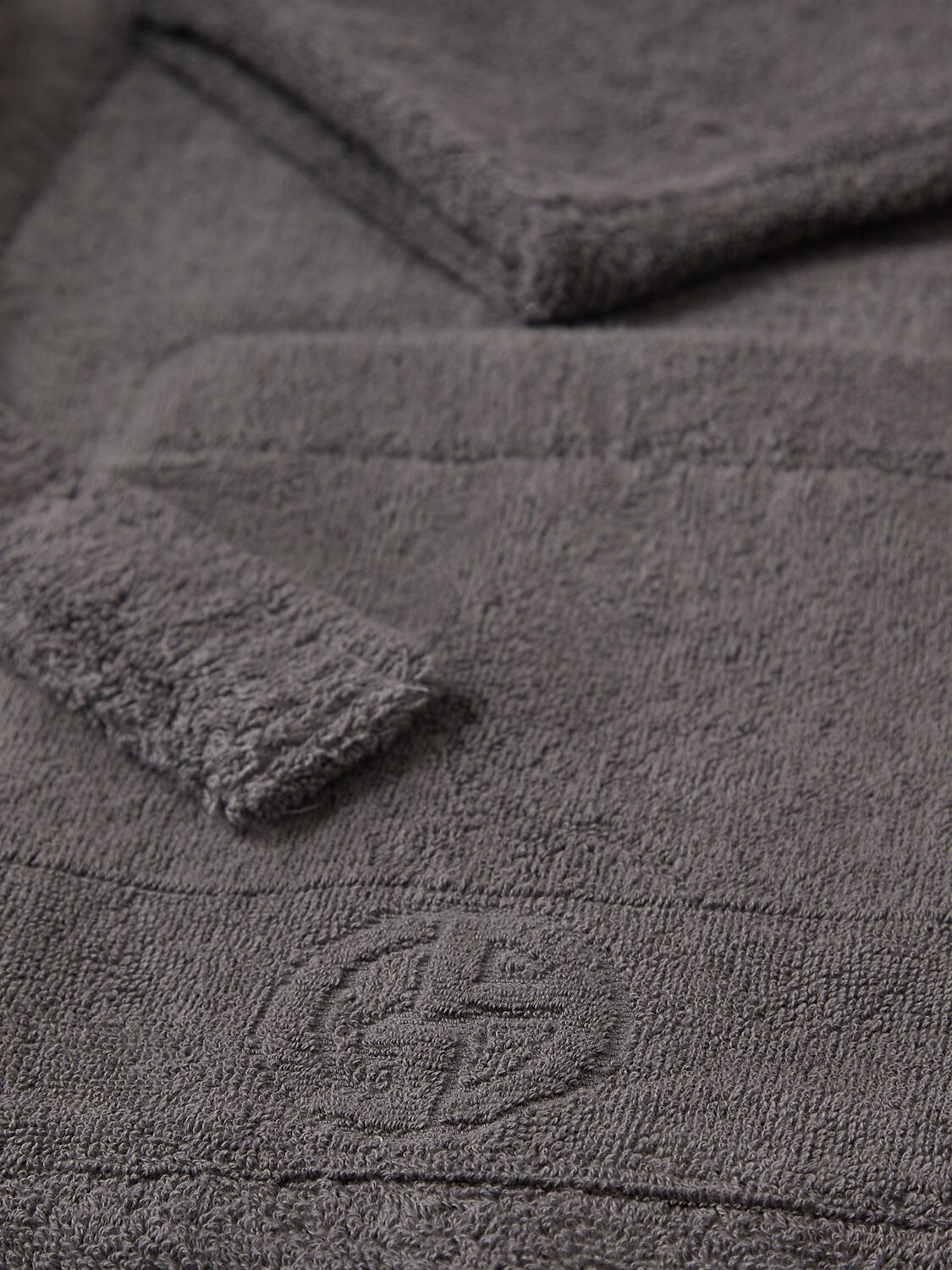 Shop Armani/casa Dorotea Cotton Bathmat In Dark Grey