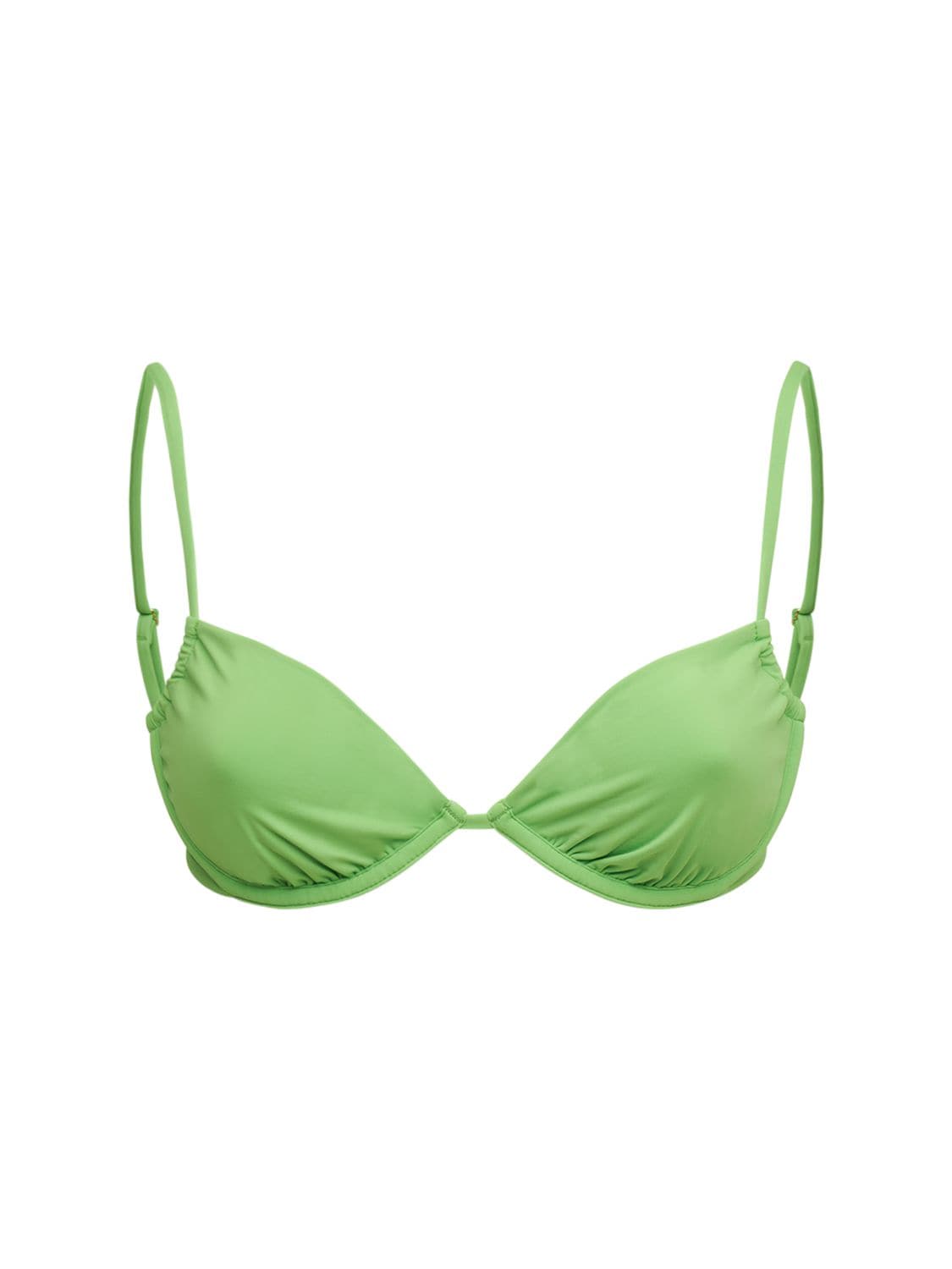 Weworewhat Ruched Underwire Bikini Top In Green | ModeSens