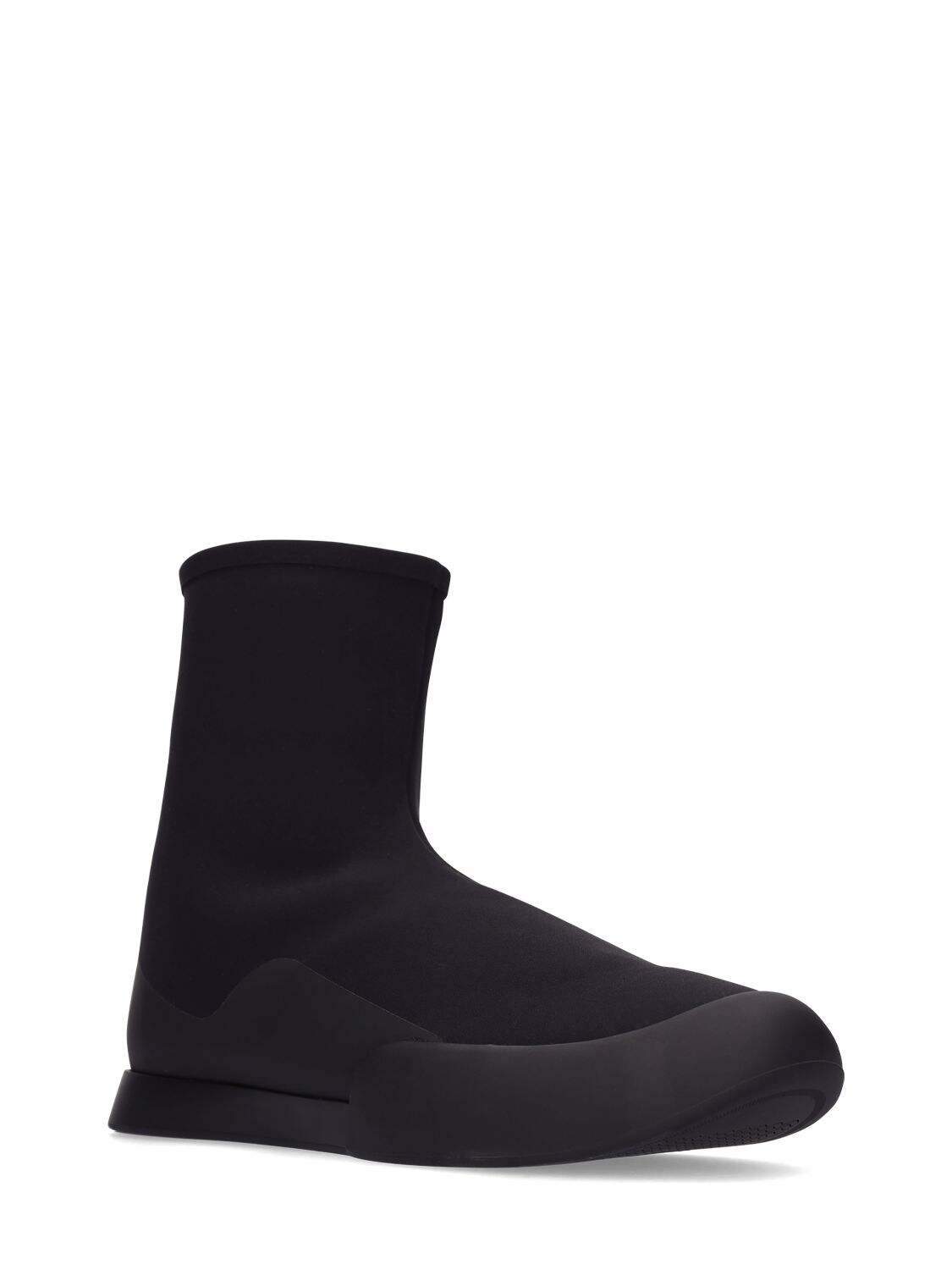 The Row Rubber-trimmed Scuba Ankle Boots In Black | ModeSens