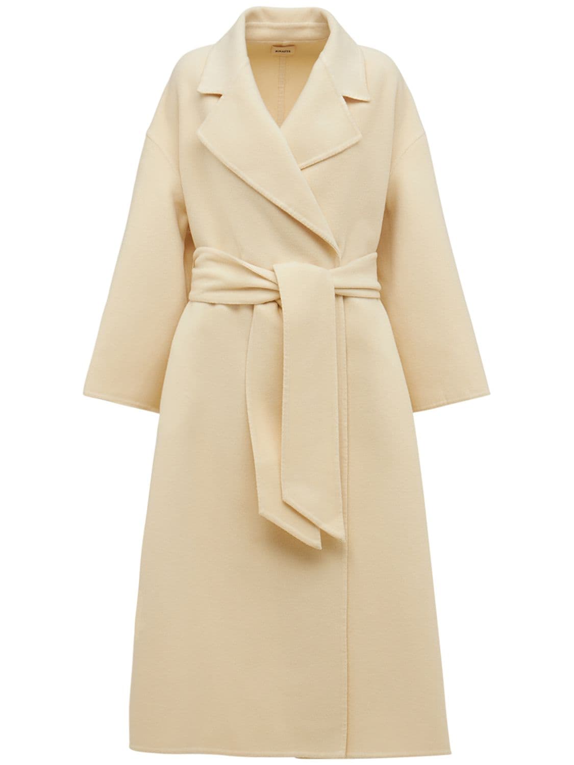 Khaite Wanda Wool & Cashmere Long Coat In Белый | ModeSens