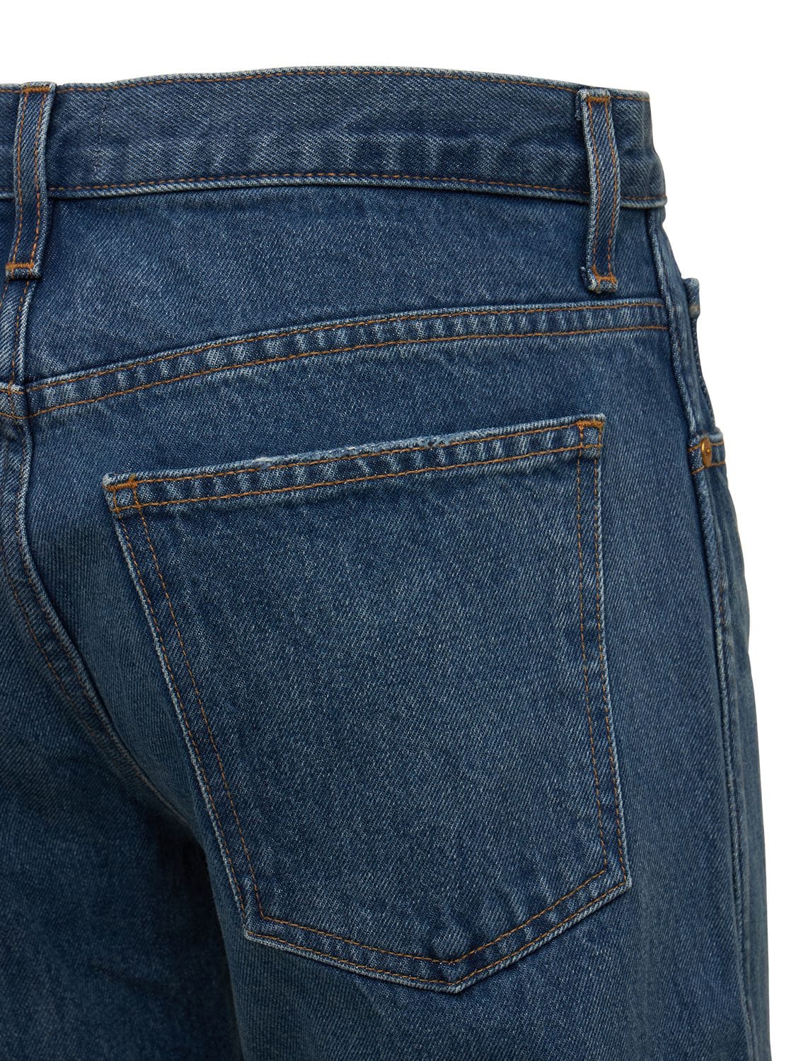 Shop Khaite Kerrie Cotton Denim Straight Jeans In Blue