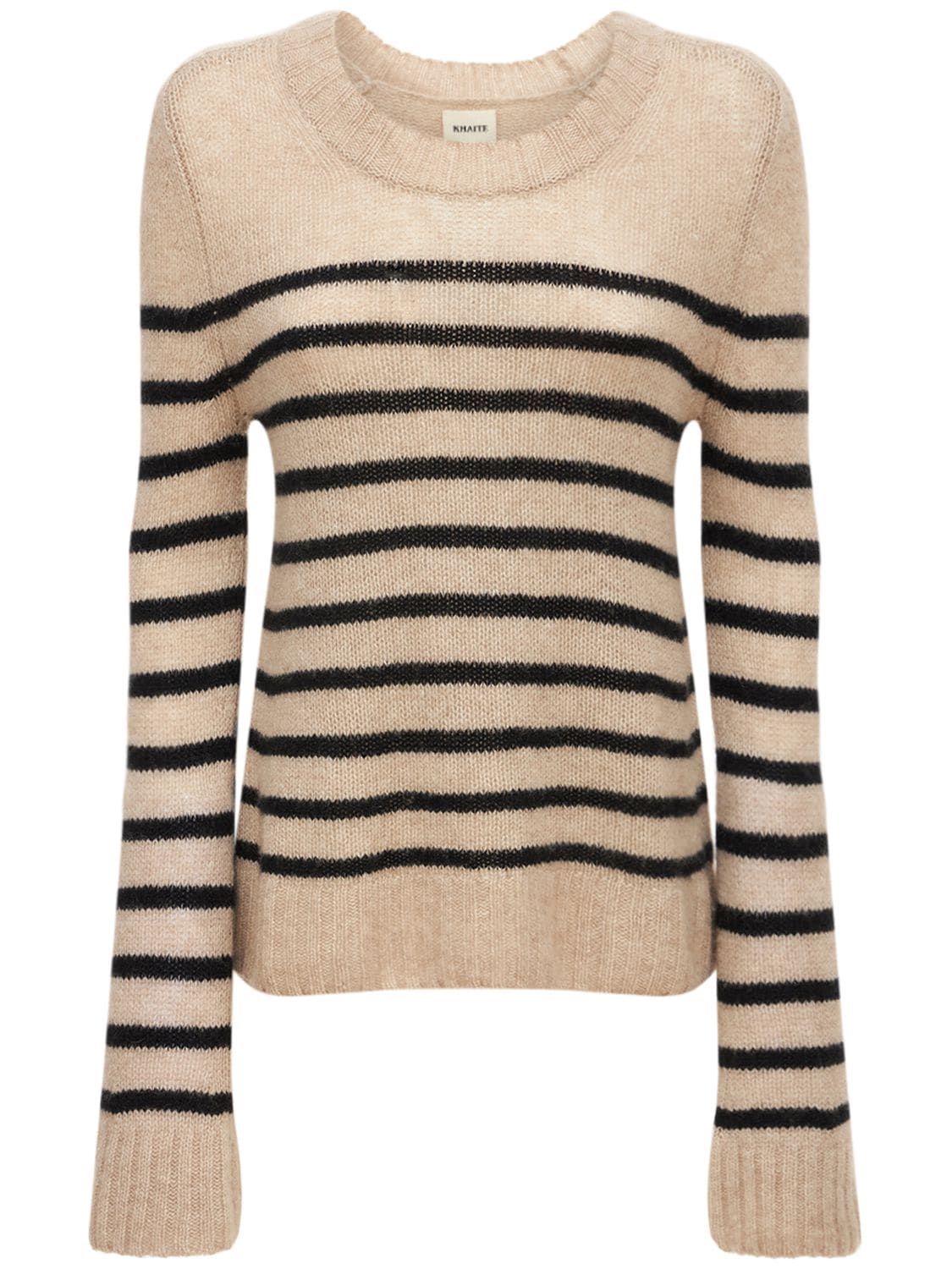 Shop Khaite Tilda Mariner Stripe Cashmere Sweater In Beige,black