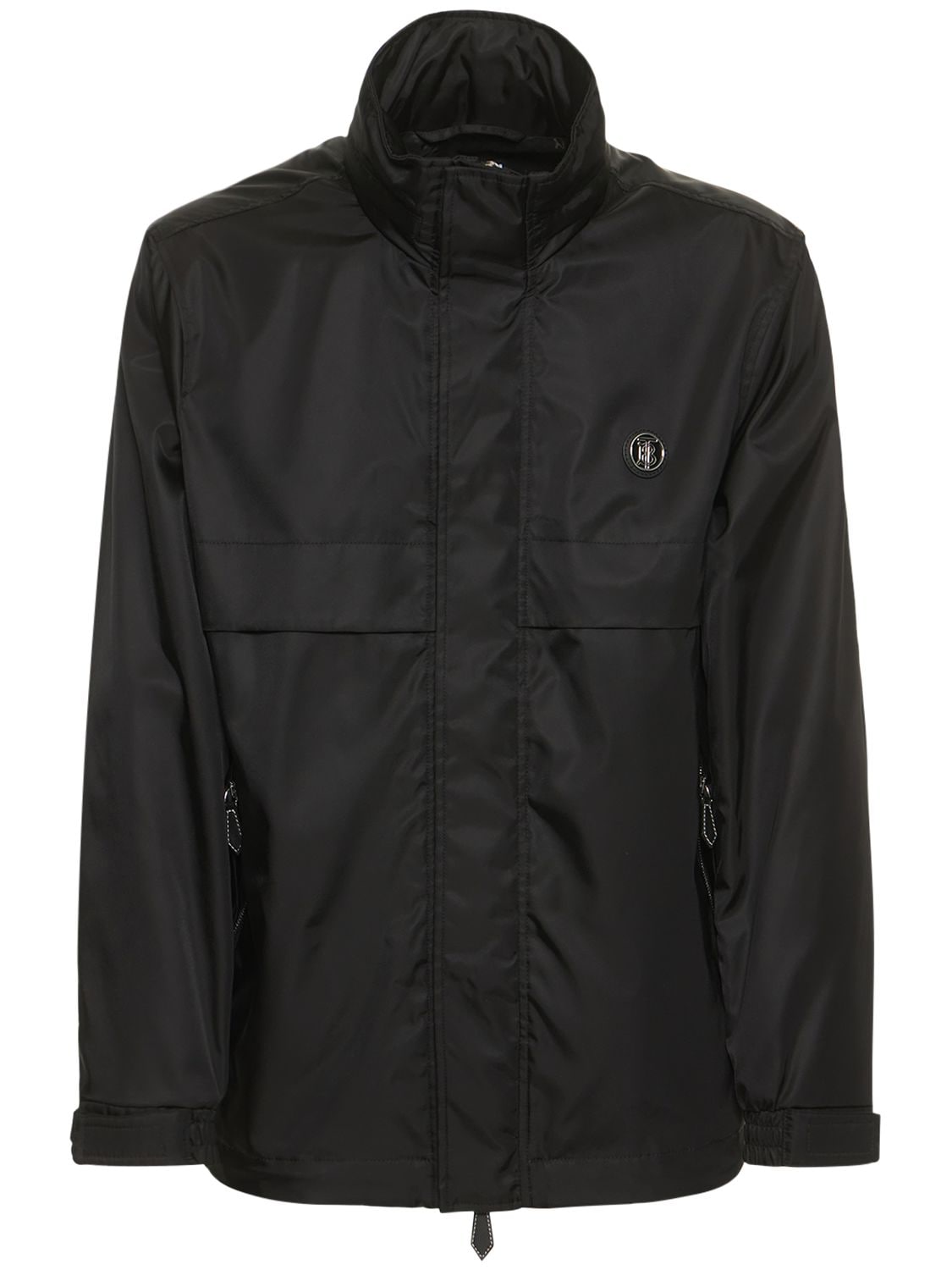 Nylon Monogram Windbreaker Jacket Black