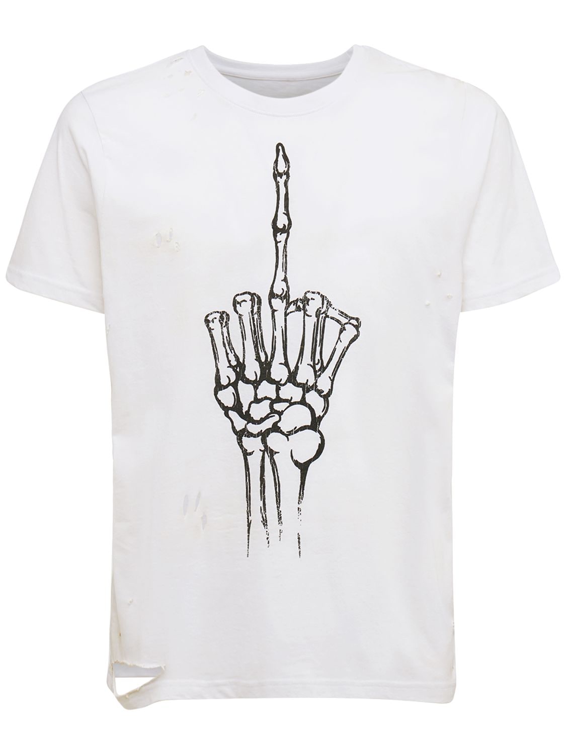 Other F-u Distressed Cotton T-shirt In White
