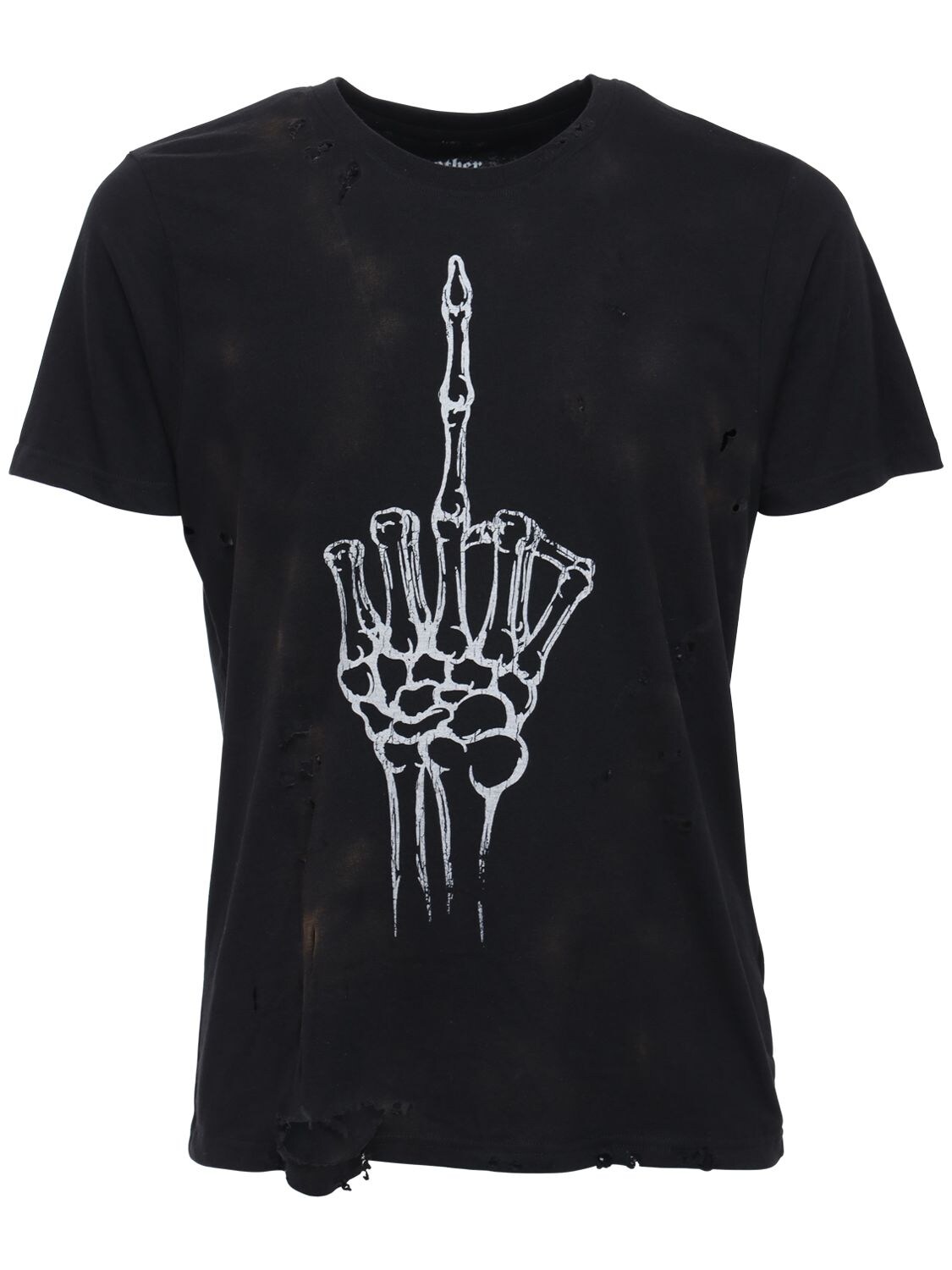 Other F-u Distressed Cotton T-shirt In Black