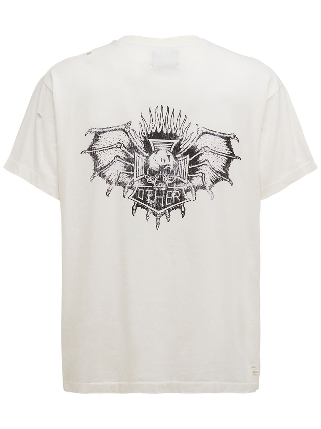 Other Death Skull Mono Printed Cotton T-shirt In White