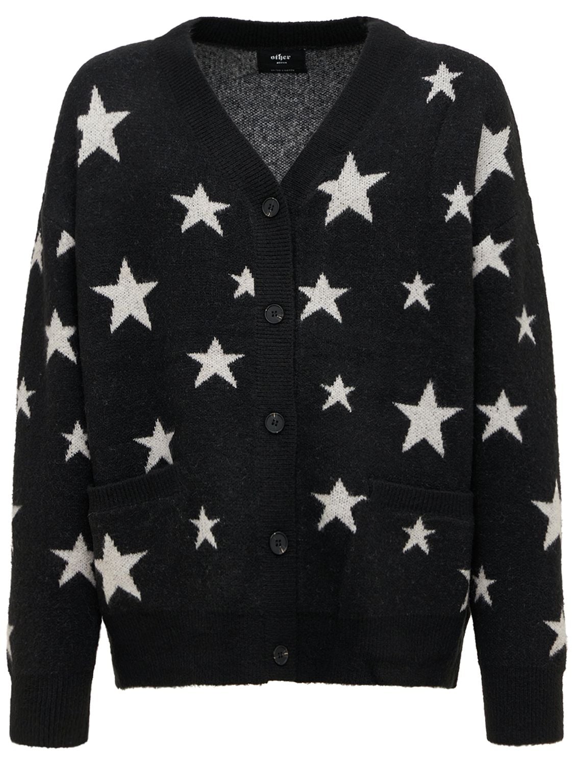 Other Stars Acrylic Blend Knit Cardigan In Black