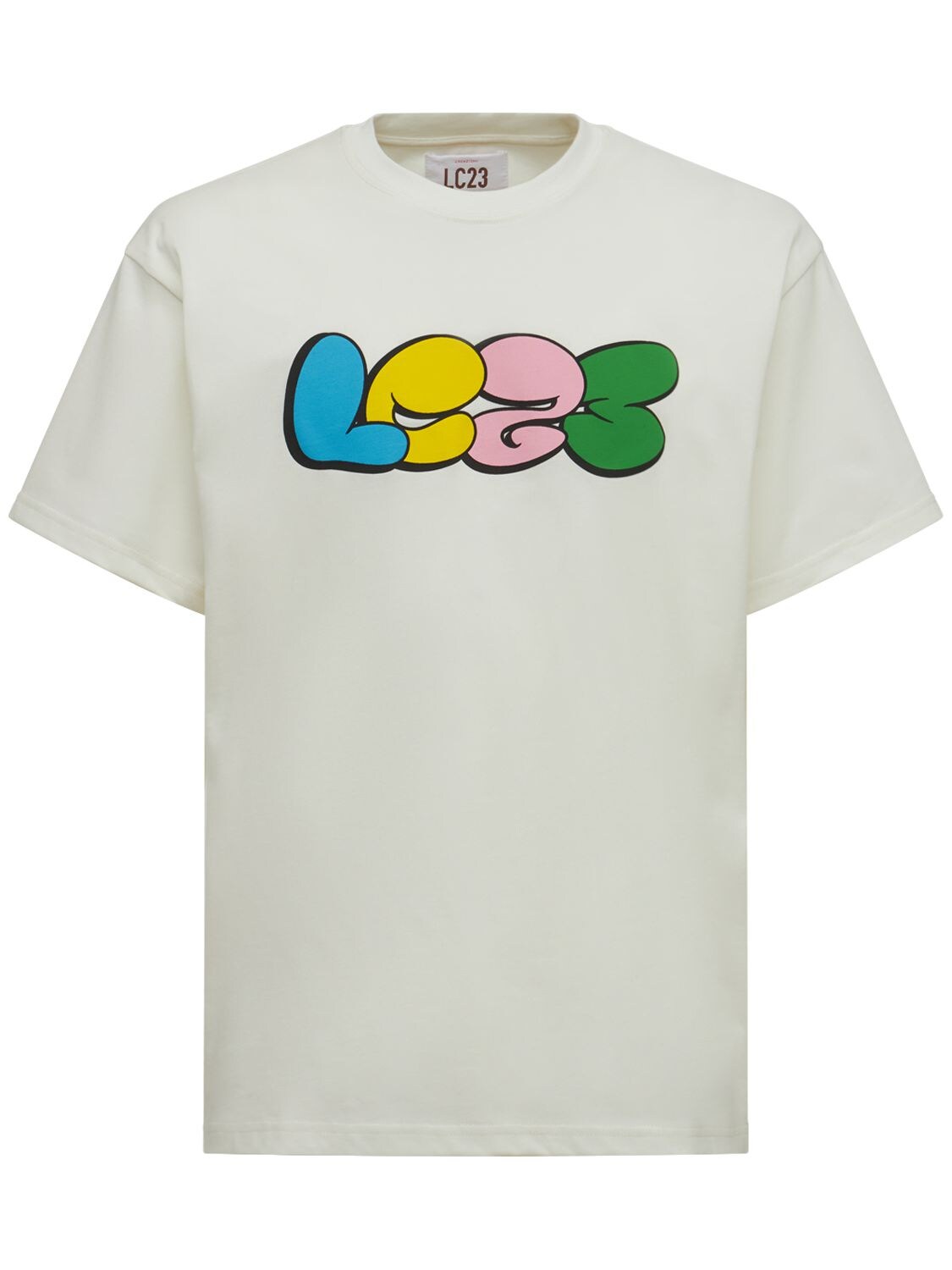 Lc23 - Graffiti logo cotton t-shirt - White | Luisaviaroma