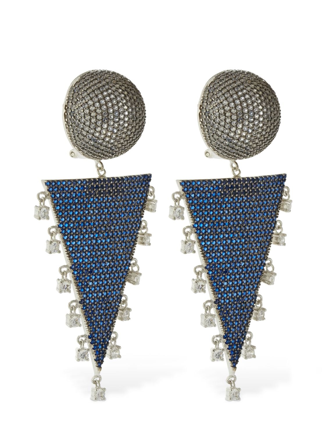 Shop Talita Space Jingles Cubic Zirconia Earrings In Blau,silber