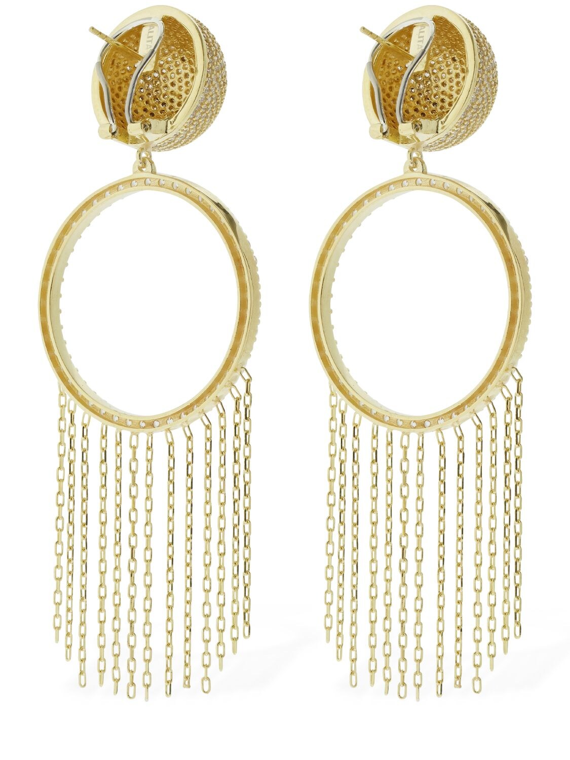 Shop Talita Etno Round Cubic Zirconia Earrings In Gold,crystal