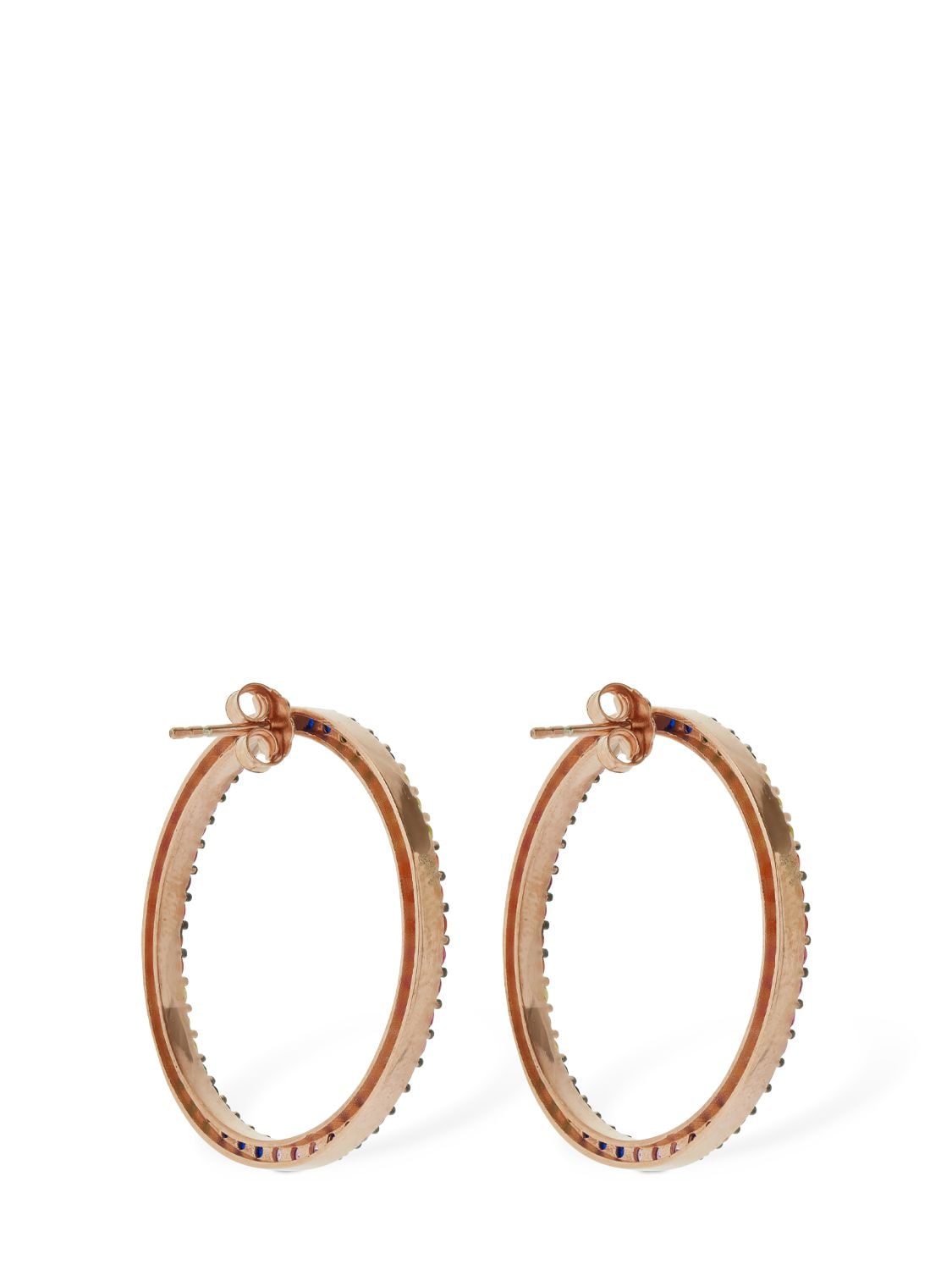 Shop Talita Round Beats Cubic Zirconia Earrings In Multi,crystal