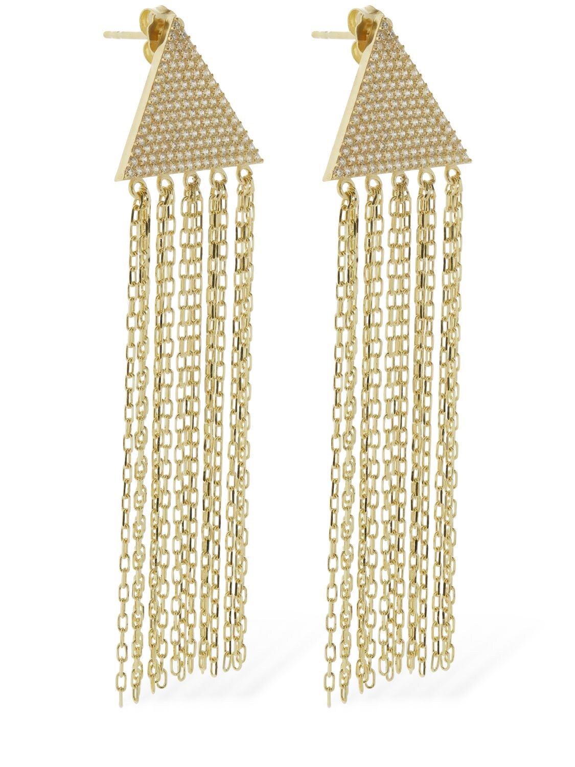 Shop Talita Break Free Cubic Zirconia Drop Earrings In Gold,crystal