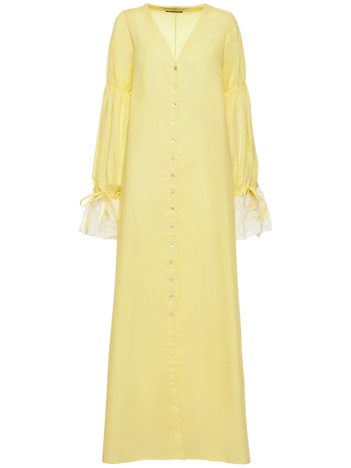 Acheval Pampa Patagonia Cotton Voile Dress In Yellow