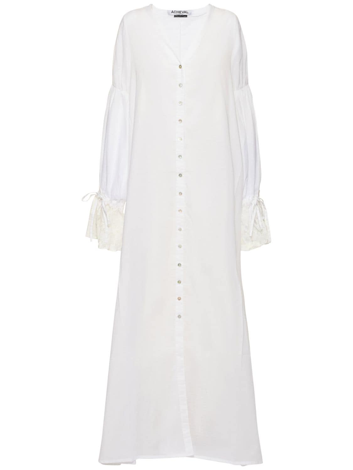 Acheval Pampa Patagonia Cotton Voile Dress In White