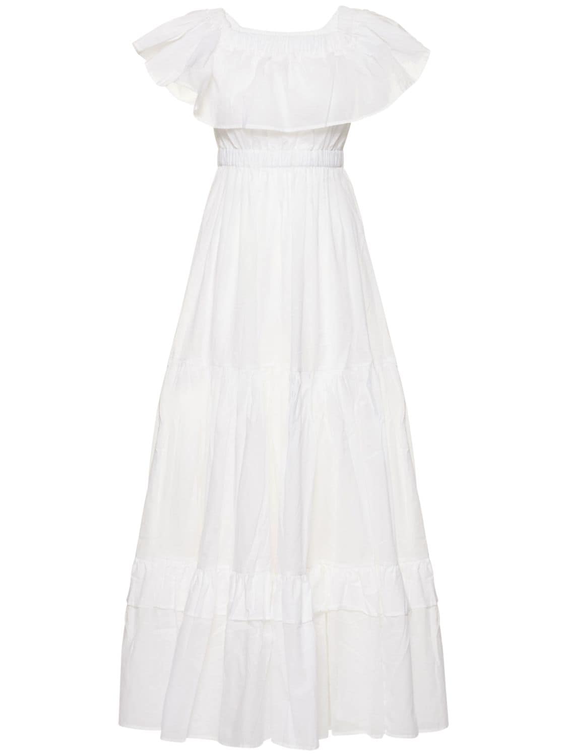Acheval Pampa Chaco Cotton Voile Long Dress In White